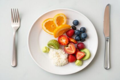 طبق متوازن لولائم الأطفال الصغار، طعام صحي.