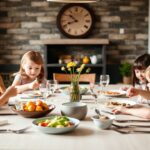 Family enjoying a meal together, highlighting the joy of family mealtime.