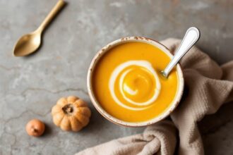 حساء اليقطين الكريمي: أول طبق مالح لطفلك، دسم ولذيذ.