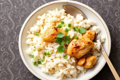 أرز دجاج لطيف للرضع.