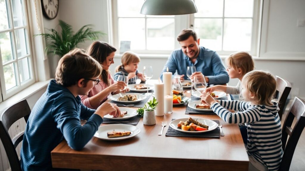 Family togetherness at the dinner table