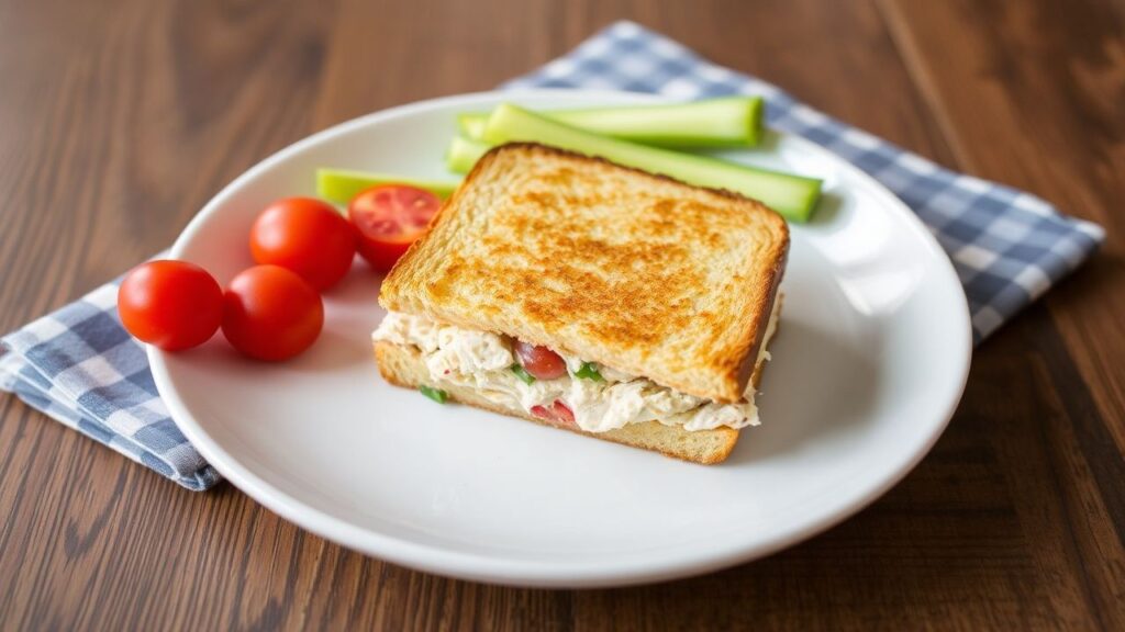 Kid-friendly tuna melt sandwich