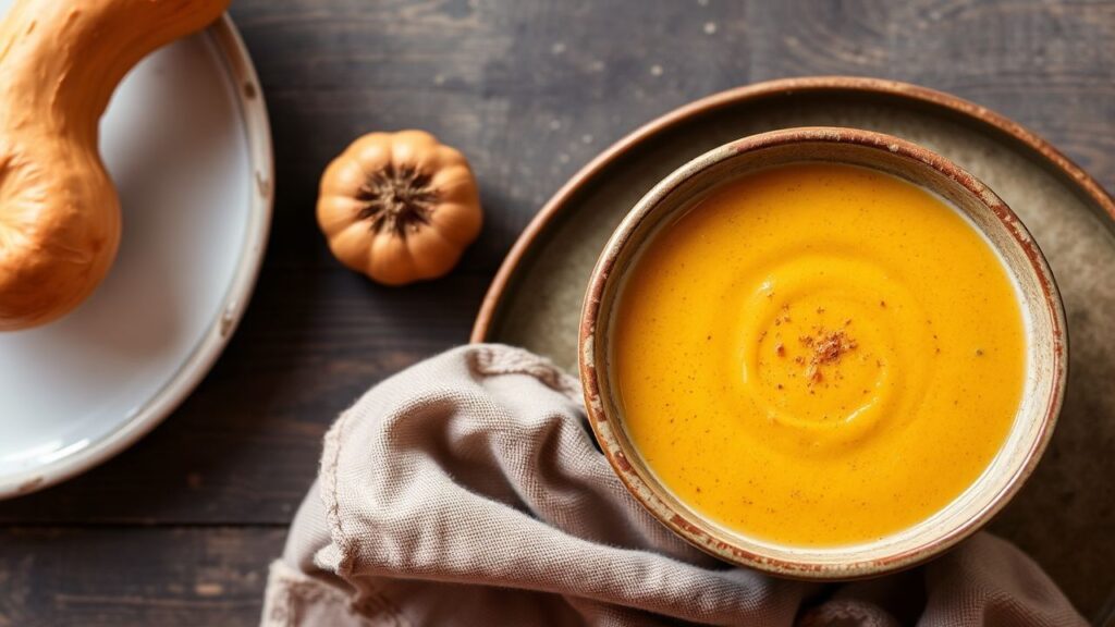 Easy recipe for baby's first butternut squash soup.