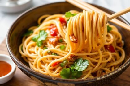 نودلز لو مين سهلة التحضير مع أطفال، وصفات بسيطة ولذيذة