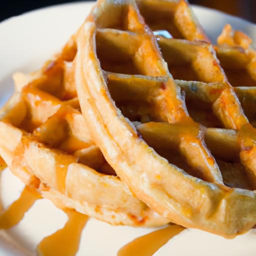 Heavenly Soft Waffles Drenched in Golden Syrup Bliss