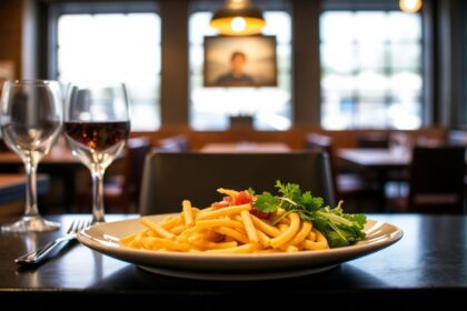 صورة لطفل يأكل بسعادة في مطعم، يوضح ترويض الأذواق الصعبة.