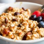 Hearty large family baked oatmeal recipe for cozy mornings.