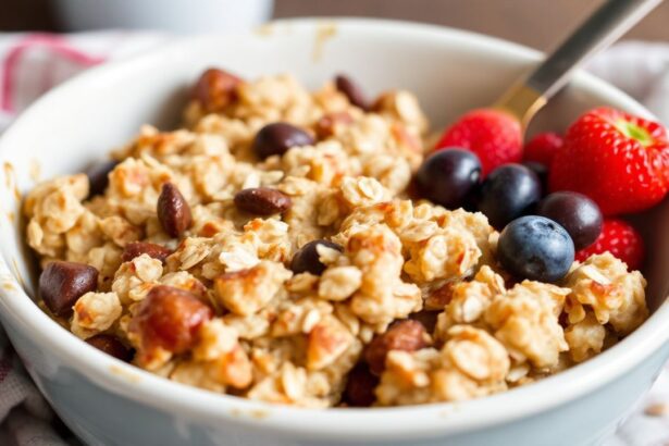 Hearty large family baked oatmeal recipe for cozy mornings.