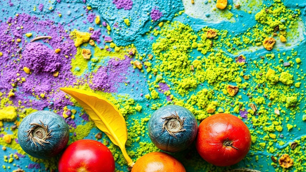 Vibrant natural food colorings from nature's palette for bright dishes.