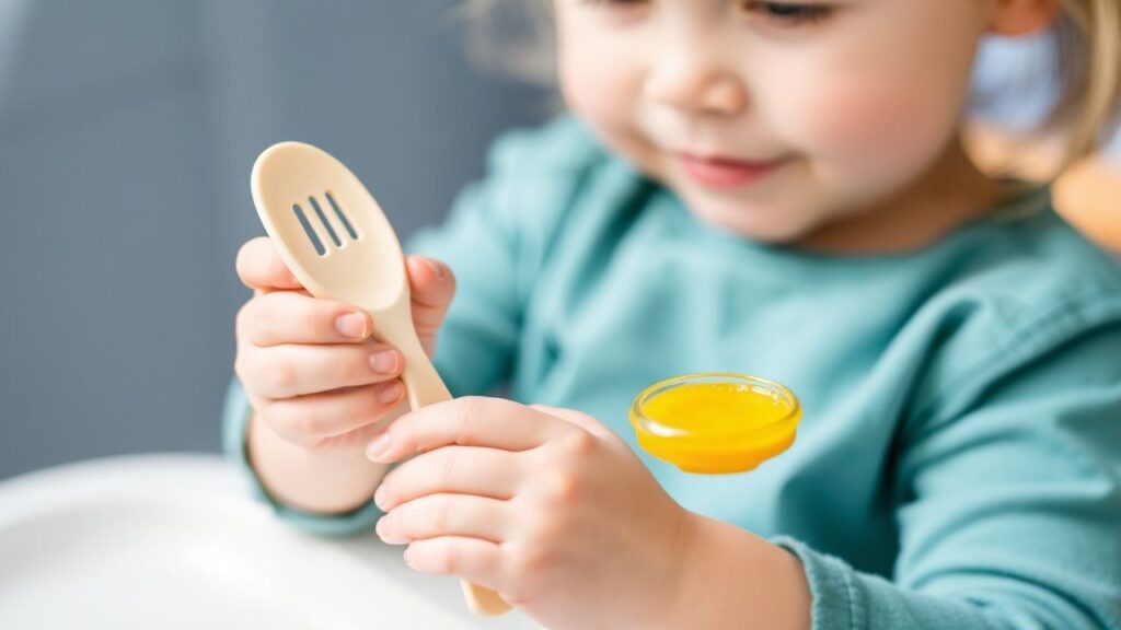 Happy baby-led weaning utensils for little foodies.