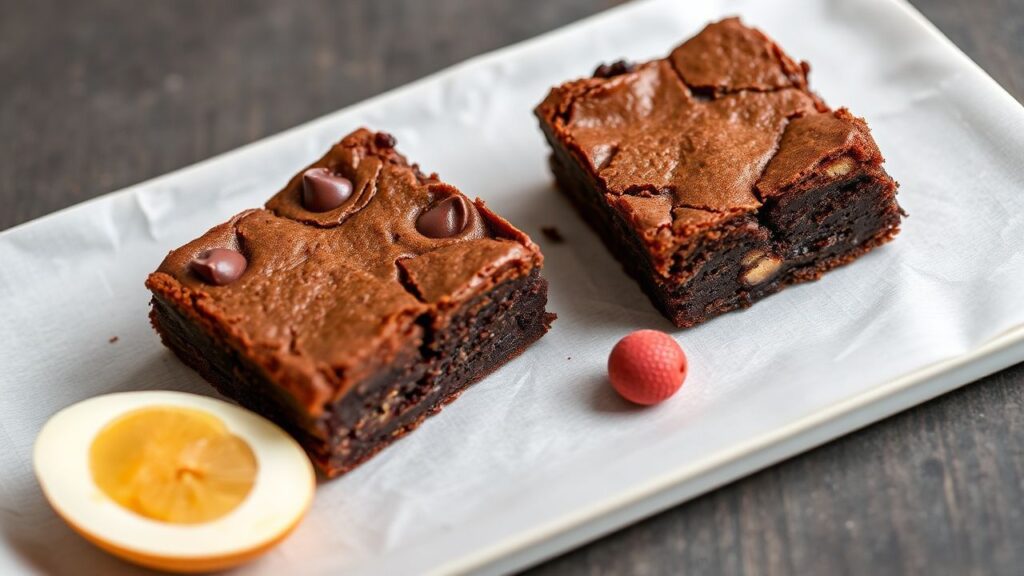 Rich vegan brownies ready to be enjoyed