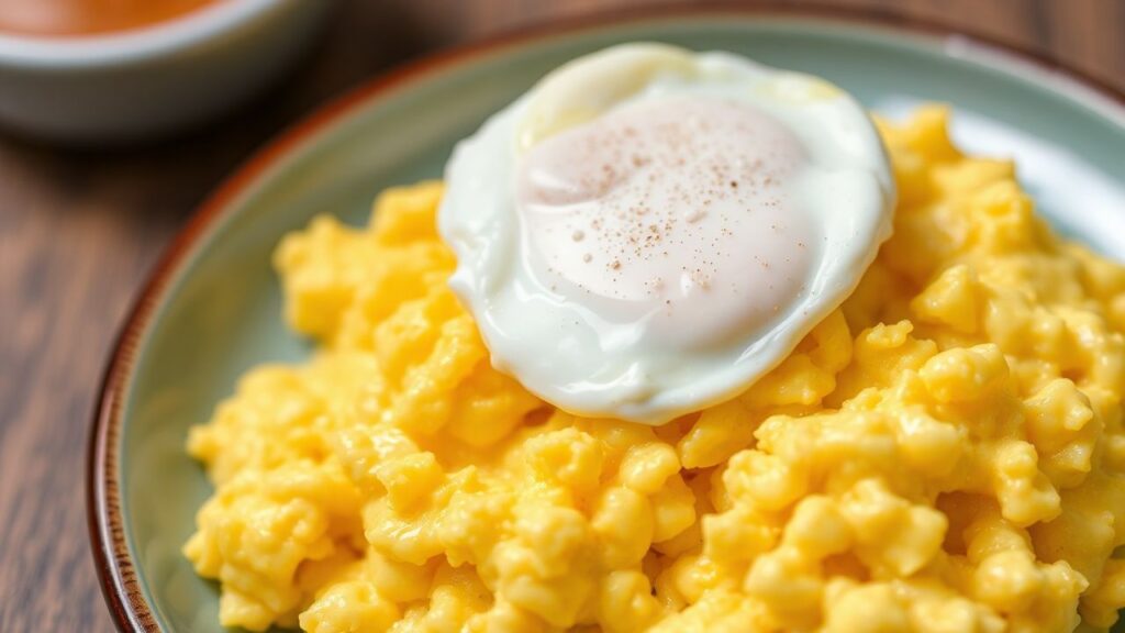 بيض مخفوق رائع، طبق مثالي.