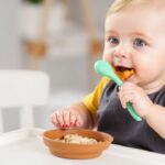 Happy baby-led weaning utensils for little foodies.