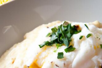 Creamy Cheesy Grits with a Perfectly Poached Egg Delight