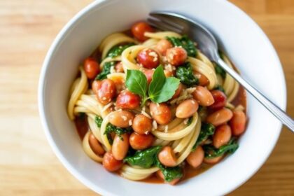 خضار خفية في باستا فاجيولي: لمسة خضراء مخفية.