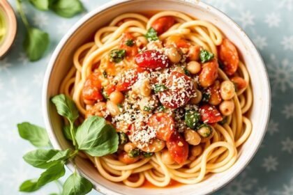 Pasta e fagioli with sneaky greens for a hidden veggie twist.