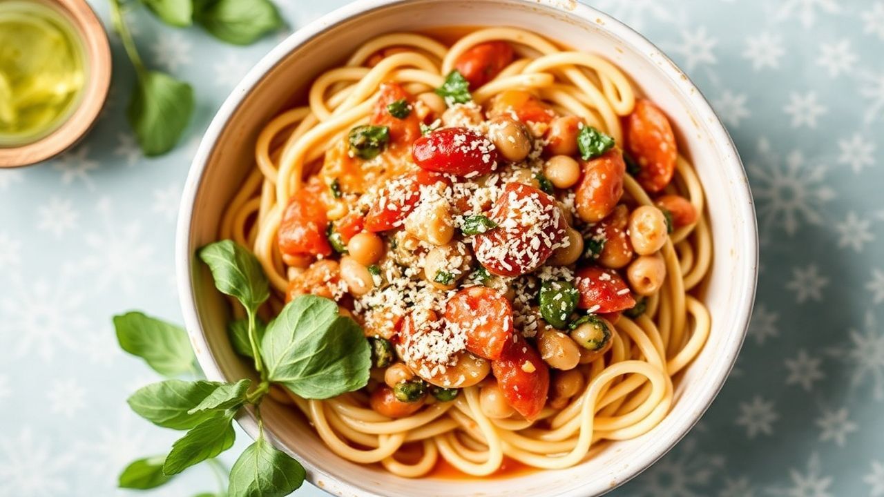 Pasta e fagioli with sneaky greens for a hidden veggie twist.
