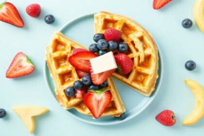 وافل فواكه ملونة للأطفال.