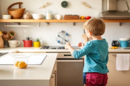 فوضى المطبخ منظمة: نصائح ذكية لإدارة أطفال متعددين.