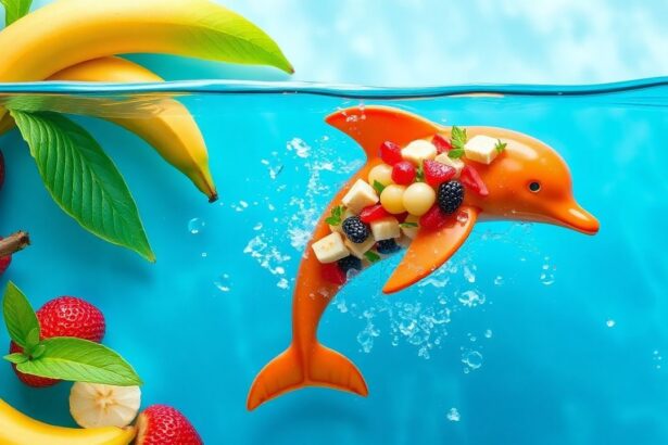 سلطة فواكه الموز والدلفين اللذيذة