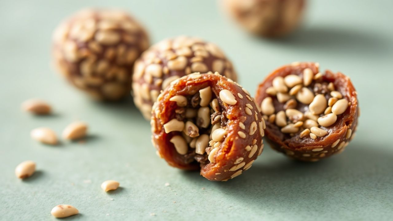 كرات التمر والبذور: طاقة طبيعية فورية