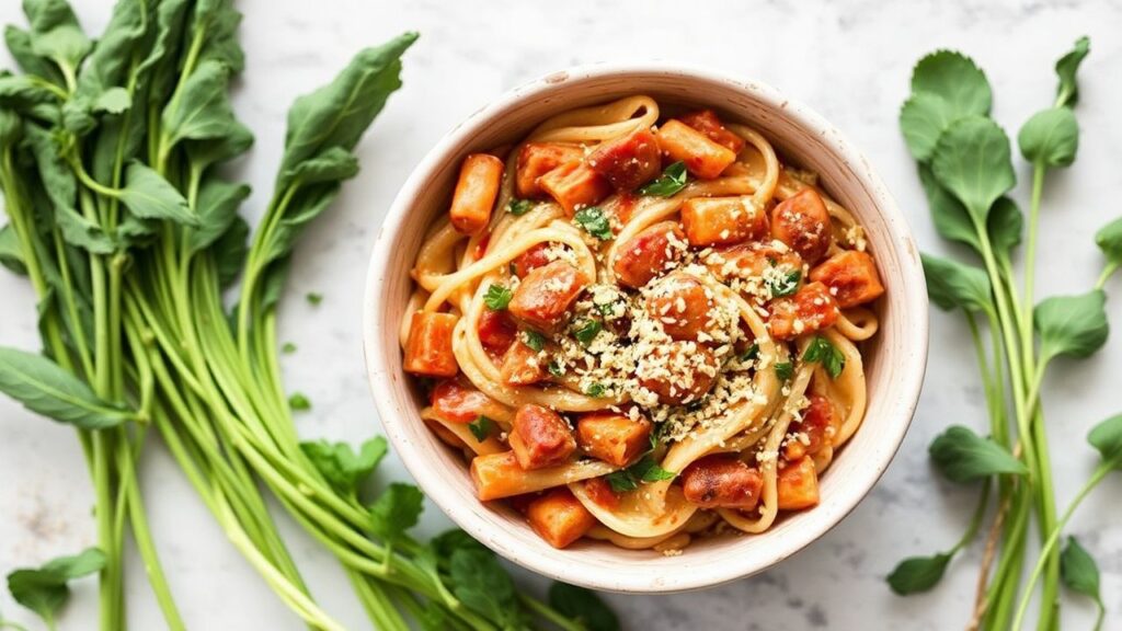 Hidden veggie twist in Pasta e Fagioli with sneaky greens.