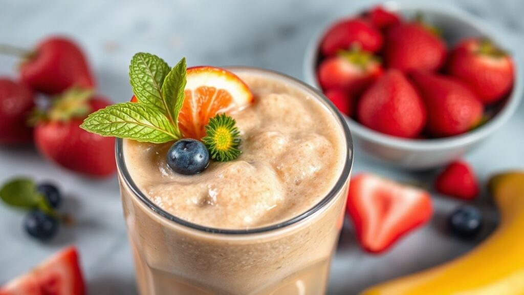 فواكه مجمدة لتغذية فورية لعصائر صحية.