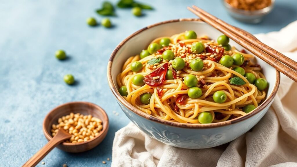Nutty Sesame Noodles with Edamame: A delightful and quick meal.