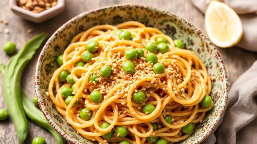 Nutty Sesame Noodles with Edamame: A satisfying and healthy meal.