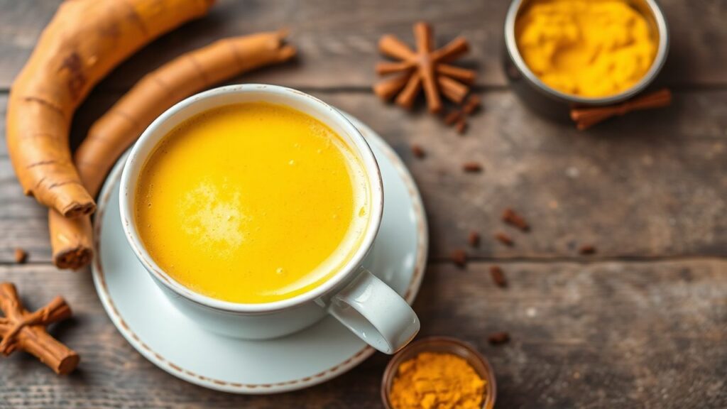 حليب ذهبي سحري: لاتيه الكركم لصحة متألقة