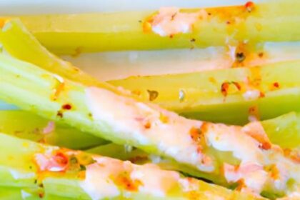 Crunchy Celery Sticks Paired with Zesty Pimento Cheese Delight