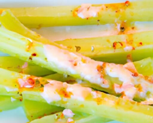 Crunchy Celery Sticks Paired with Zesty Pimento Cheese Delight