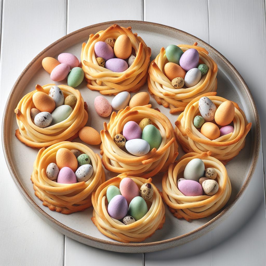 Crunchy Delights: Edible Bird’s Nest Cookies with Candy Eggs