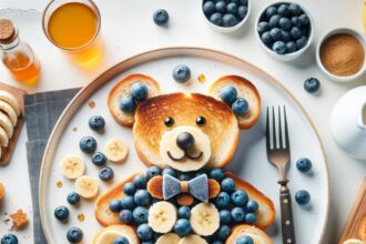 Teddy Bear Toast: A Fun Banana & Blueberry Breakfast Treat