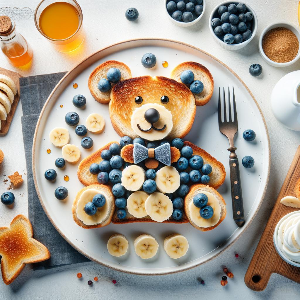 Teddy Bear Toast: A Fun Banana & Blueberry Breakfast Treat