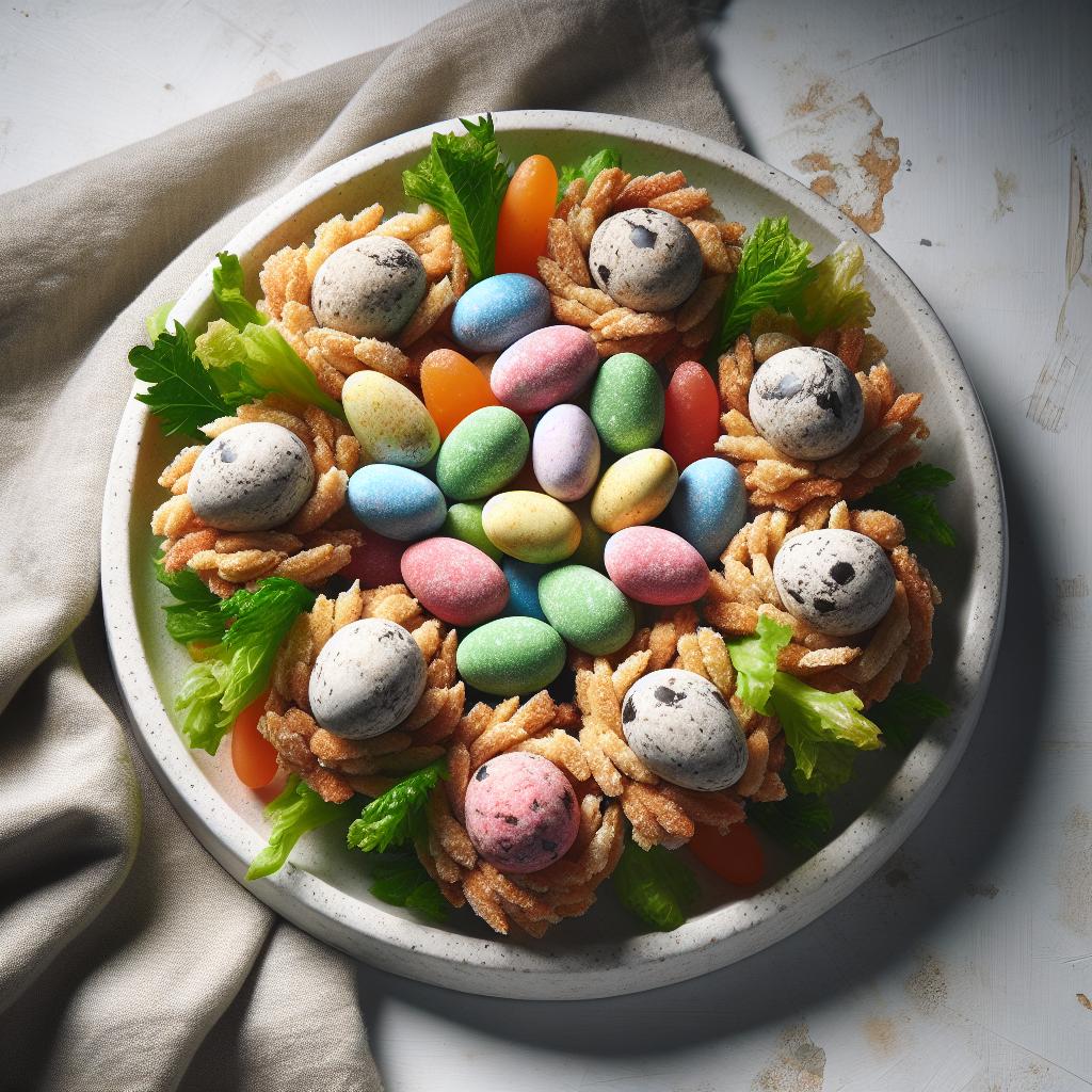 Crunchy Delights: Edible Bird's Nest Cookies with Candy Eggs