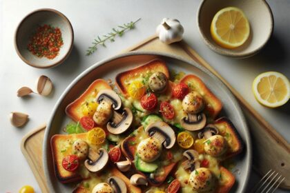 Savor Gourmet Cheesy Mushroom & Garlic Toasts: A Flavorful Delight