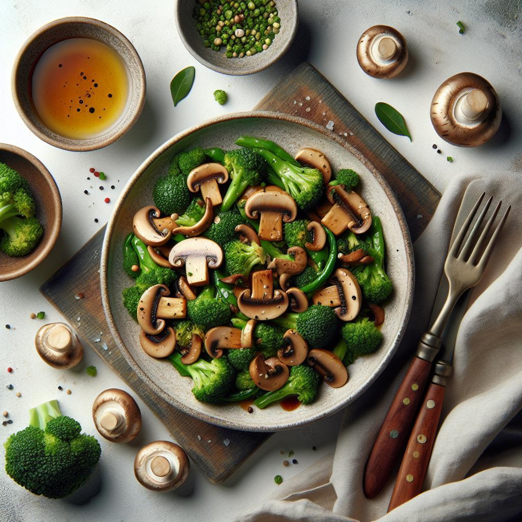 Sizzling Sautéed Mushroom and Broccoli Stir-Fry Delight