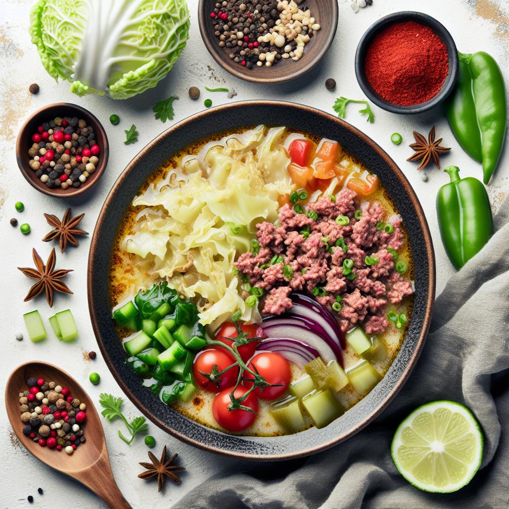 Hearty Keto Cabbage Soup: Savory Ground Beef Delight