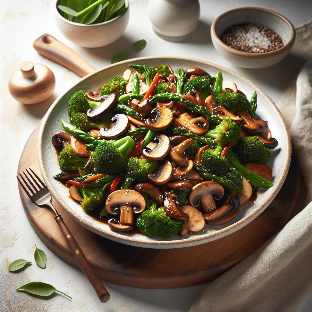 Sizzling Sautéed Mushroom and Broccoli Stir-Fry Delight