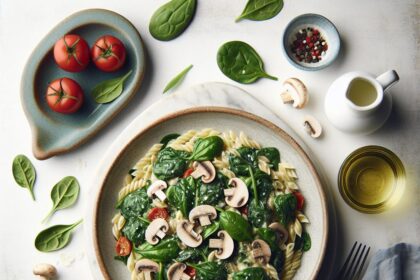 Savor the Creamy Spinach and Mushroom Orzo Delight