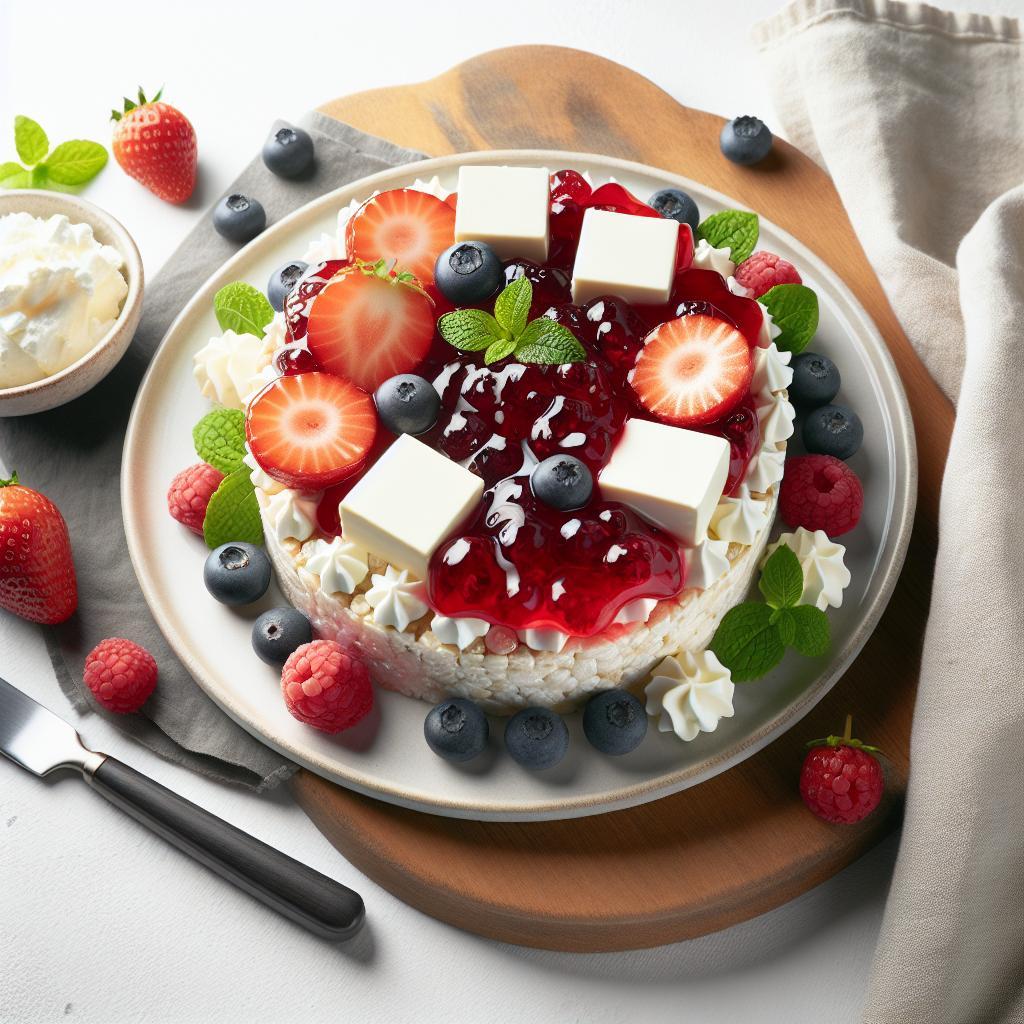 Delightful Rice Cakes Topped with Cream Cheese & Jelly