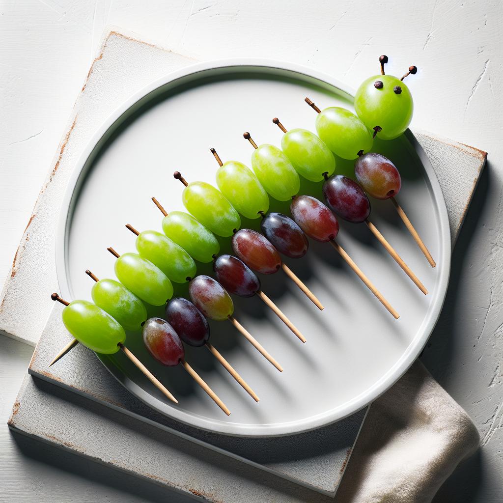 Caterpillar Grape Skewers: A Fun, Fresh Snack Delight