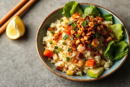 Crispy satay rice salad secrets for amazing flavor.