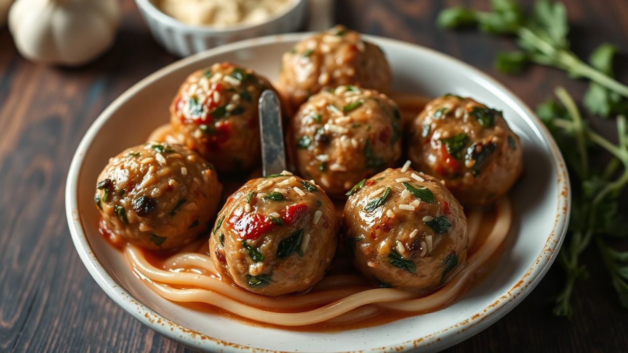 Spinach garlic meatballs: 20 minutes to amazing flavor.