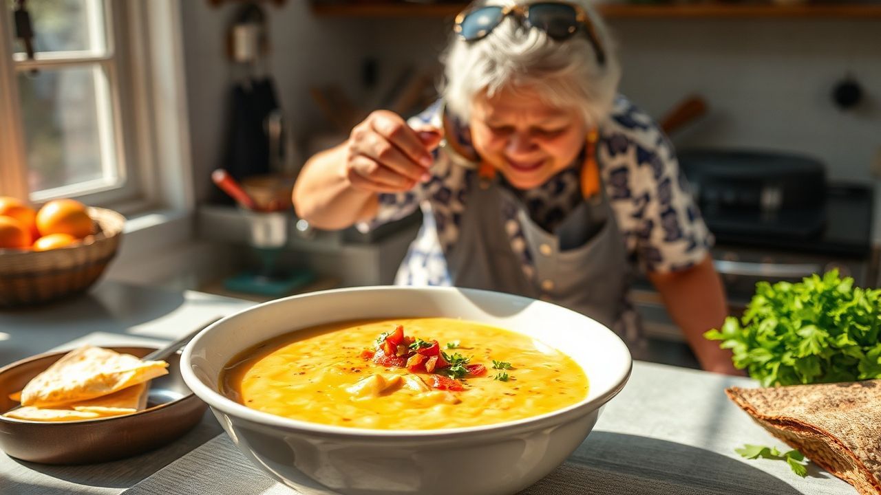Steaming bowl of Tortilla Soup topped with cilantro and crisp tortilla strips.