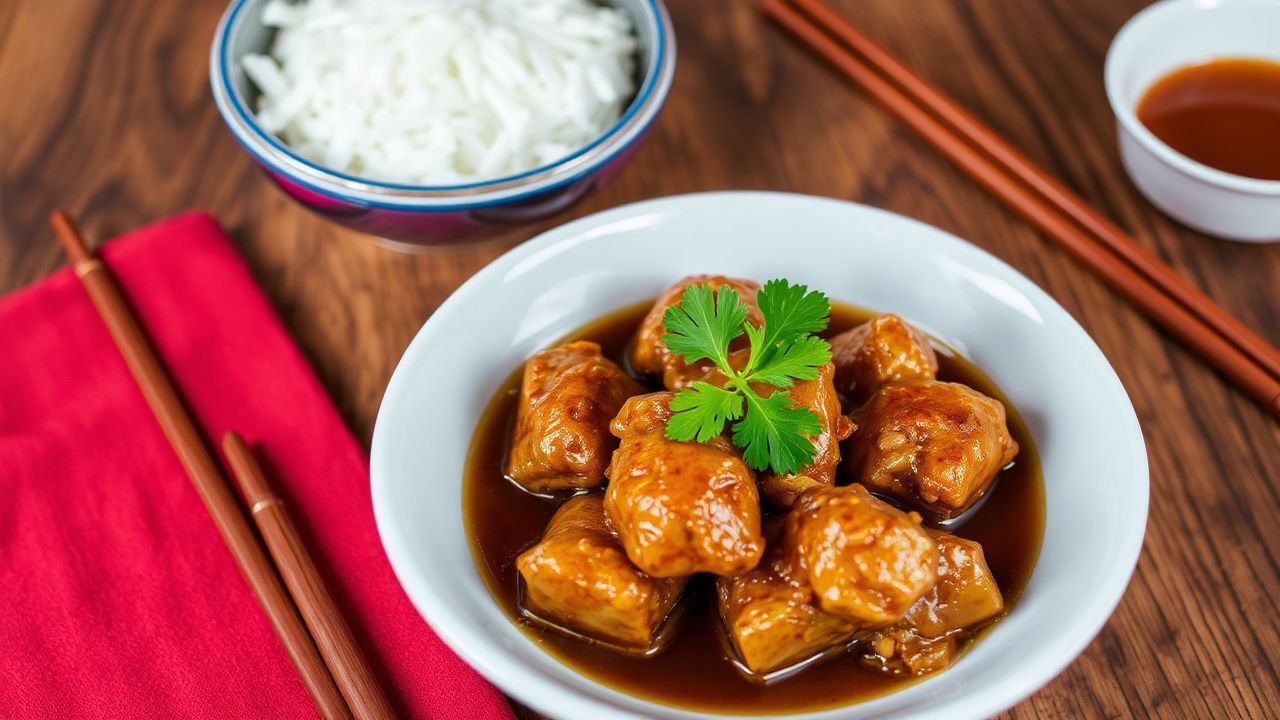 Tender Filipino chicken adobo, a flavorful dish to amaze your taste buds.