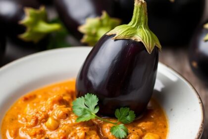 Rich eggplant curry, bursting with 7 brilliant flavor secrets.