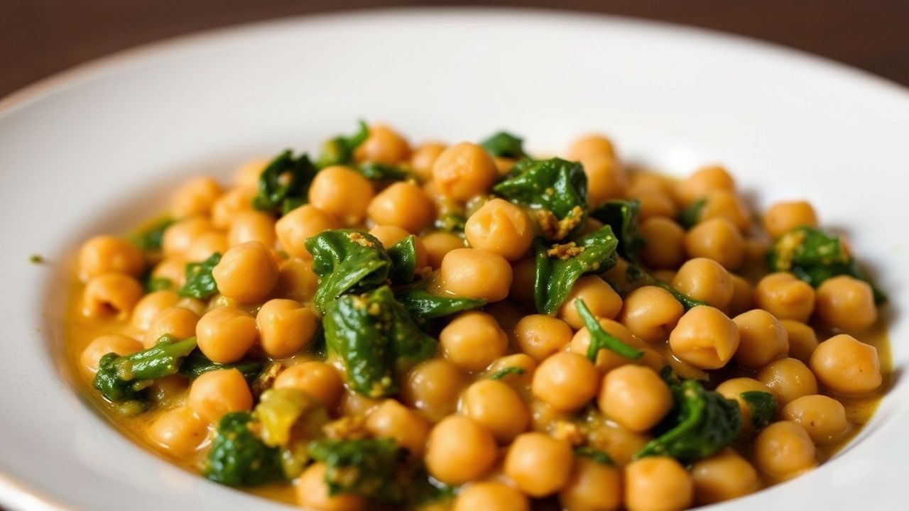 Vibrant chickpea curry bursting with flavor for your weeknight dinner.