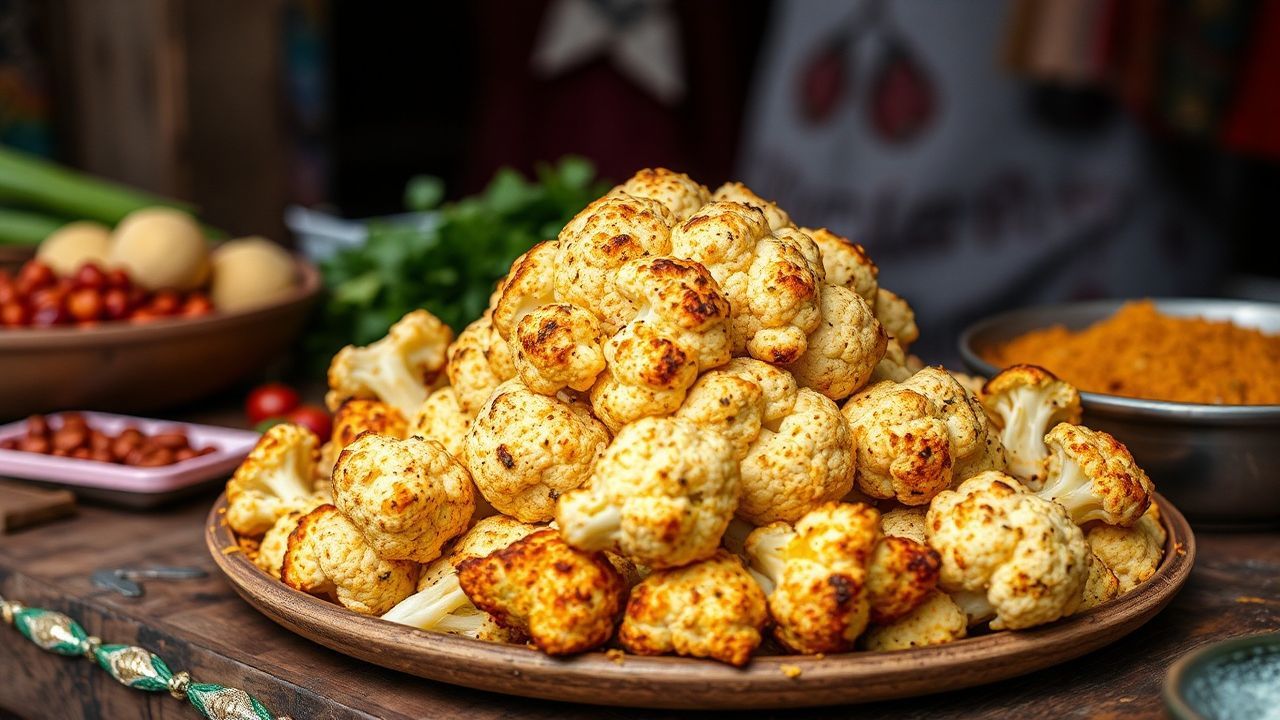 Velvet roasted cauliflower curry, a culinary revelation.